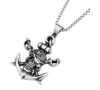 ZIAFRPN Mode Vintage Crâne Pirate Pendentif Double Couteau Ancre Collier pour Hommes Biker Bijoux Cadeaux