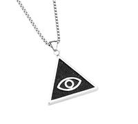 ZIAFRPN Mode Vintage Maçonnique Biker Pendentif Unisexe Simple Tout Voir Oeil Collier Amulette Bijoux Cadeau