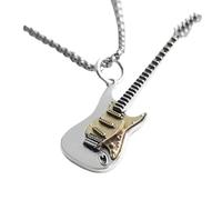 ZIAFRPN Musique rétro Guitare Collier Bague Ensemble Hommes Femmes Gothique Punk Rock Hip hop Mode Cadeau Mode Ouvert Bague Bijoux Ensemble félicitations Cadeaux