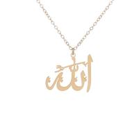 ZIAFRPN Musulman Allah Coran Rond Petit Pendentif Collier pour Femmes amulette Bijoux