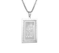ZIAFRPN Musulman Allah Rune Pendentif Collier pour Hommes et Femmes à la Mode amulette Porte-Bonheur Bijoux Cadeau