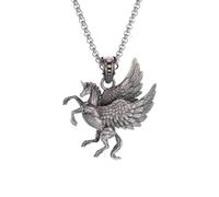 ZIAFRPN Mythologie grecque antique Pégase Collier pendentif Convient aux hommes et aux femmes Rétro Punk Bijoux personnalisés Cadeaux félicitations cadeaux