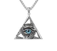 ZIAFRPN Oeil Vintage de la Providence Collier pour Hommes Punk maçonnique Tout Voir Oeil Pendentif Collier Noël