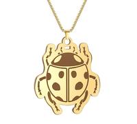 ZIAFRPN One Piece Bijoux en Acier Inoxydable Coccinelle Pendentif Ras de Cou Chaînes Épaisses Insecte Breloques Punk Collier pour Femmes Hommes Enfants Cadeaux