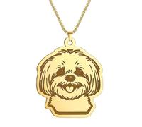 ZIAFRPN One Piece Top Qualité Mignon Bichon Chien en Acier Inoxydable Collier pour Animaux De Compagnie Bijoux Pendentif Chaînes Épaisses Collier Ras de Cou pour Femmes Hommes