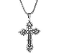 ZIAFRPN Orthodoxe Motif Croix Collier pour Hommes Femmes Slave chrétien prière Bijoux amulette Collier félicitations Cadeaux