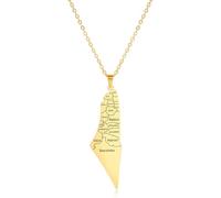 ZIAFRPN Palestine Israël Carte Pendentif Collier Mode Géographie Pays Colliers Breloque Chaîne Bijoux Hommes Femme
