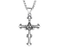ZIAFRPN Pendentif Croix égyptienne Vintage avec œil d’Horus Collier pour Hommes Femmes Mode amulette Bijoux Cadeaux félicitations Cadeaux