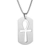 ZIAFRPN Pendentif Dog Tag Collier Personnalisé Ankh Gravé Adapté aux Hommes et aux Femmes Breloque Hip Hop Bijoux félicitations Cadeaux