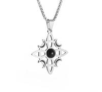 ZIAFRPN Pendentif noeud celtique lune pierre naturelle n noeud de sorcière collier Amulette irlandaise pour femmes Bijoux cadeau félicitations cadeaux