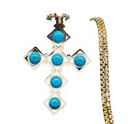 ZIAFRPN Pendentifs Croix en Pierre Naturelle de Luxe léger Mode Hommes et Femmes Collier en Acier Inoxydable Banquet d’Affaires Bijoux de fête