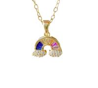 ZIAFRPN Personnalité Classique, j’AI appris Les Nuages colorés, Le Collier Pont Arc-en-Ciel, Les Filles à la Mode, Le dîner, l’Acier Inoxydable
