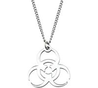 ZIAFRPN Punk Biochemical Crisis Collier Pendentif Hip Hop Argent Couleur Couple Collier pour Femmes Hommes Couple Bijoux