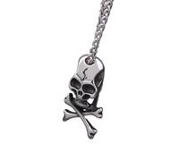 ZIAFRPN Punk en Acier Inoxydable tête de Mort chaîne Pendentif Collier Vintage Hip Hop déclaration Colliers pour Hommes mâle Boho Bijoux avec boîte