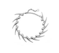 ZIAFRPN Punk Hip hop Argent Rivet chaîne Collier Ras de Cou pour Hommes Femmes exagéré Goutte d’Eau épine Colliers Courts Bijoux