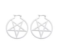 ZIAFRPN Punk satanique Pentagramme créole Boucles d’Oreilles Grand Cercle étoile Boucles d’Oreilles pour Femmes sorcière amulette Bijoux Cadeaux