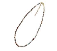 ZIAFRPN Pure Fait Tissé Pierre Naturelle Perles Chaîne Perle Pendentif Collier Accessoires Luxueux pour Le Cou des Femmes Bijoux De Mode