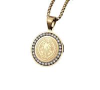 ZIAFRPN Qualité Classique Catholique Saint-Père Médaille Hommes Pendentif Collier Style Religieux Dames Prière Bijoux félicitations Cadeaux