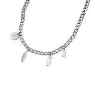 ZIAFRPN Ras DE Cou DE CHAÎNE avec Breloques Plume DÉGOULINANTE en Acier Inoxydable pour Hommes Femmes Populaires Piles Collier
