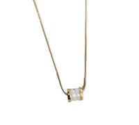 ZIAFRPN Ressort en céramique blanc en forme de petite taille pendentif en acier pour les femmes bijoux tendance collier de fierté de luxe léger