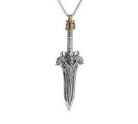 ZIAFRPN Rétro dominateur forêt Roi Lion tête Chevalier Dragon épée Pendentif Collier Homme Gothique Punk Rock Parti Bijoux Nordiques