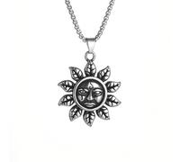 ZIAFRPN Rétro Nordique Soleil Dieu Pendentif Collier Hommes et Femmes Mode amulette Bijoux Cadeau