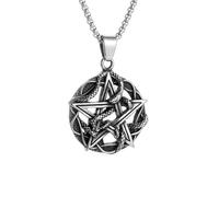 ZIAFRPN Rétro Pentagramme Serpent Roi Collier pour Hommes Femmes Mode Punk Animal Style Pendentif Chaîne Bijoux Halloween félicitations Cadeaux