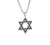 ZIAFRPN Rétro Punk Salomon Sceau Hexagonal Pendentif juif étoile de David Collier pour Hommes Femmes Mode Simple Bijoux félicitations Cadeaux
