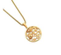 ZIAFRPN Rétro Style Ethnique Symbole De Bon Sage Dragon Chinois Dragon Ball Pendentif Couple Collier Mode Bicolore