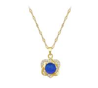 ZIAFRPN Romantique Changement de Température Pierre Double Coeur Pendentif Colliers pour Femmes Filles Luxe Doux Collier Accessoires Bijoux Cadeaux