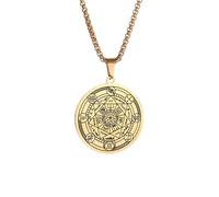 ZIAFRPN Salomon Mystique Kabbale Sceau Gardien 7 archanges Pendentif Collier pour Hommes Religieux Chanceux Bijoux félicitations Cadeaux