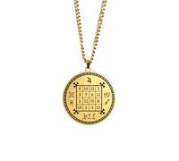 ZIAFRPN Salomon Saturne Jupiter Pendentif Magique Carré Talisman Pendentifs Collier Bijoux Occultes