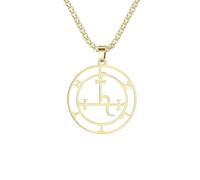 ZIAFRPN Satan Sigil de Lilith Pendentif Collier Salomon démon Sceau Colliers Bonne Chance mythologie amulette Bijoux