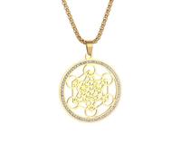 ZIAFRPN Sept anges cercle magique pendentif incrusté de zircon six branches étoile amulette collier pour hommes et femmes bijoux félicitations cadeaux