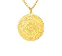 ZIAFRPN Sept Archanges Collier Sceau Pièce de Monnaie Pendentif Protection Amulette Bijoux Spirituels