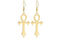 ZIAFRPN Simple Classique égyptien Ankh Croix Boucles d’Oreilles pour Les Femmes Mode Croix Pendentif Boucles d’Oreilles Égypte Charme fête Bijoux Cadeau