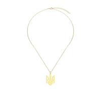 ZIAFRPN Solidarité avec l’ukrainien Tryzub Colliers pour Femmes avec des Symboles ukrainiens Pendentif en Acier Inoxydable Clavicule Collier Ras de Cou Bijoux Cadeau