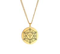 ZIAFRPN Sorcellerie Hexagramme de Salomon Goetia Collier Amulette Pendentifs Talisman Bijoux
