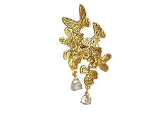 ZIAFRPN Style Ethnique Fleur Goutte Perle Boucles d’Oreilles Bohème Longues Boucles d’Oreilles Pompon pour Femmes Bijoux de Mariage Cadeaux Fille Accessoires