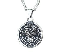 ZIAFRPN Style Gothique Viking Freemansonry et Collier Pendentif en Forme de Crâne de Corbeau pour Homme Animal Petit ami Cadeau