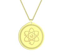ZIAFRPN Symbole de la Connaissance et de la Science Atome Pendentif Collier pour Femmes Hommes molécule Chimique Charme Collier Collier amulette Bijoux