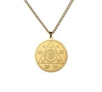 ZIAFRPN Talisman Abraxas Pendentif Collier Bonne Chance Puissant Argent Protection Colliers Amulette Spirituelle Bijoux