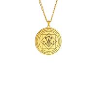 ZIAFRPN Talisman d’Argent de Mammon Pendentif Collier Richesse abondance amulette Spirituel Collier de Bijoux