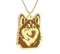 ZIAFRPN Tendance Alaskan Malamute Pet Lucky Dog Pendentif Collier pour Hommes Femmes Mode en Acier Inoxydable Fournitures De Bijoux