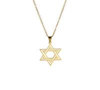 ZIAFRPN Tendance Hexagramme Etoile de David Pendentif Collier Judaica Juif Bible Colliers Casual Amulette Bijoux Hommes Femmes