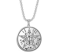 ZIAFRPN Tétragramme Pentacle Collier Pentagramme Magique Protection Amulette Ancien Pouvoir Nom de Dieu Bijoux