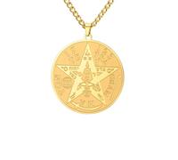ZIAFRPN Tétragramme Pentacle Collier Protection Magique Amulette Bijoux ?? Ancienne Puissance Nom de Dieu