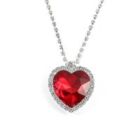 ZIAFRPN Titanic Coeur De L’Océan Collier Pendentif pour Femmes Verre Plein Cristal Chaîne Collier Ras de Cou Bijoux Cadeau