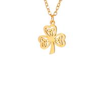 ZIAFRPN Trèfle Porte-Bonheur Collier Trois Feuilles Coeur Trinité Noeud Irlandais St Patrick Symbole Charme amulette