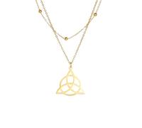 ZIAFRPN Triquetra Symbole Double Couche Collier la Sainte Trinité Irlandaise sorcière Noeud Noeud amulette de Protection Amour Honneur Cadeau